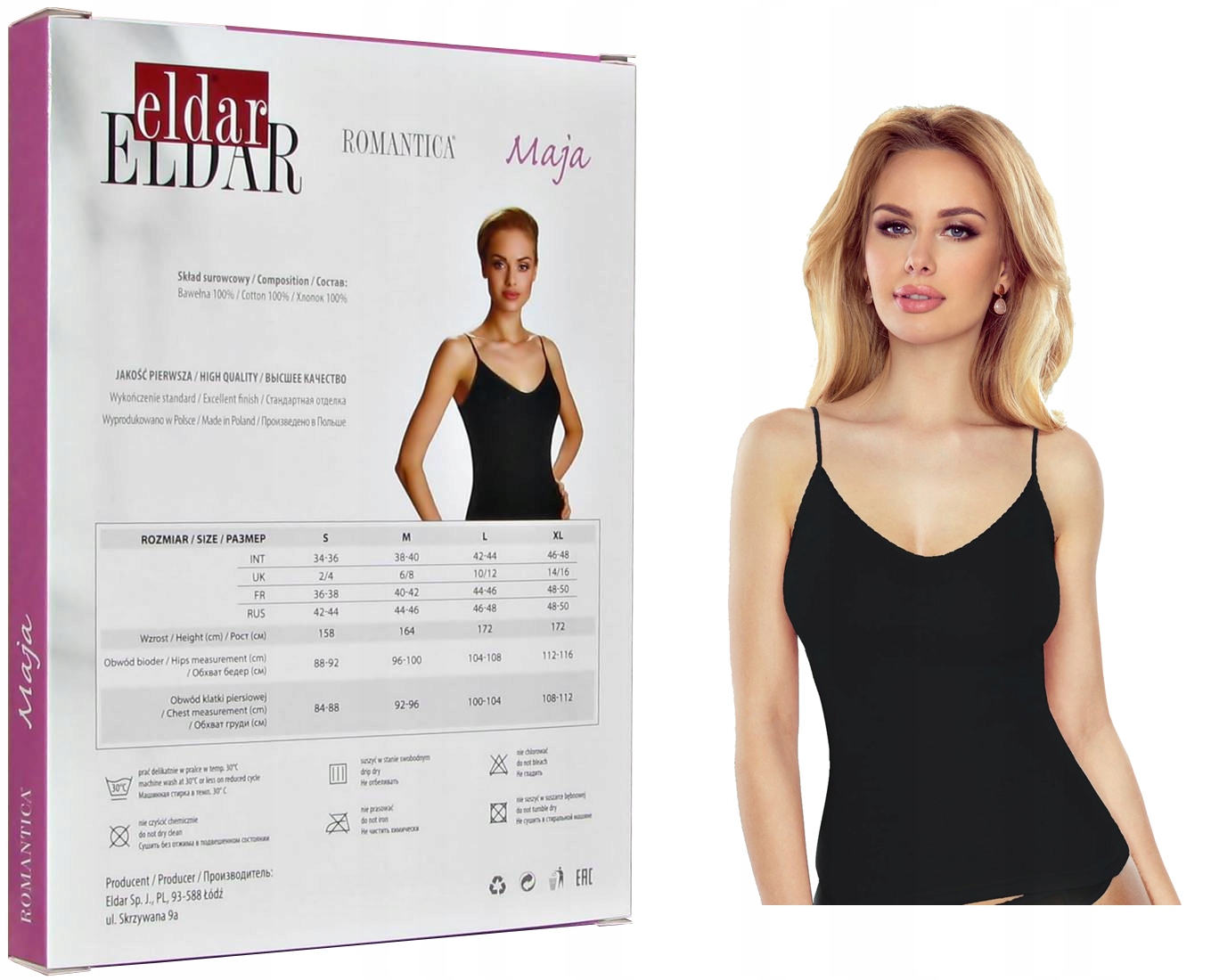 

Eldar Maja Koszulka na ramiączkach Czarna r-L