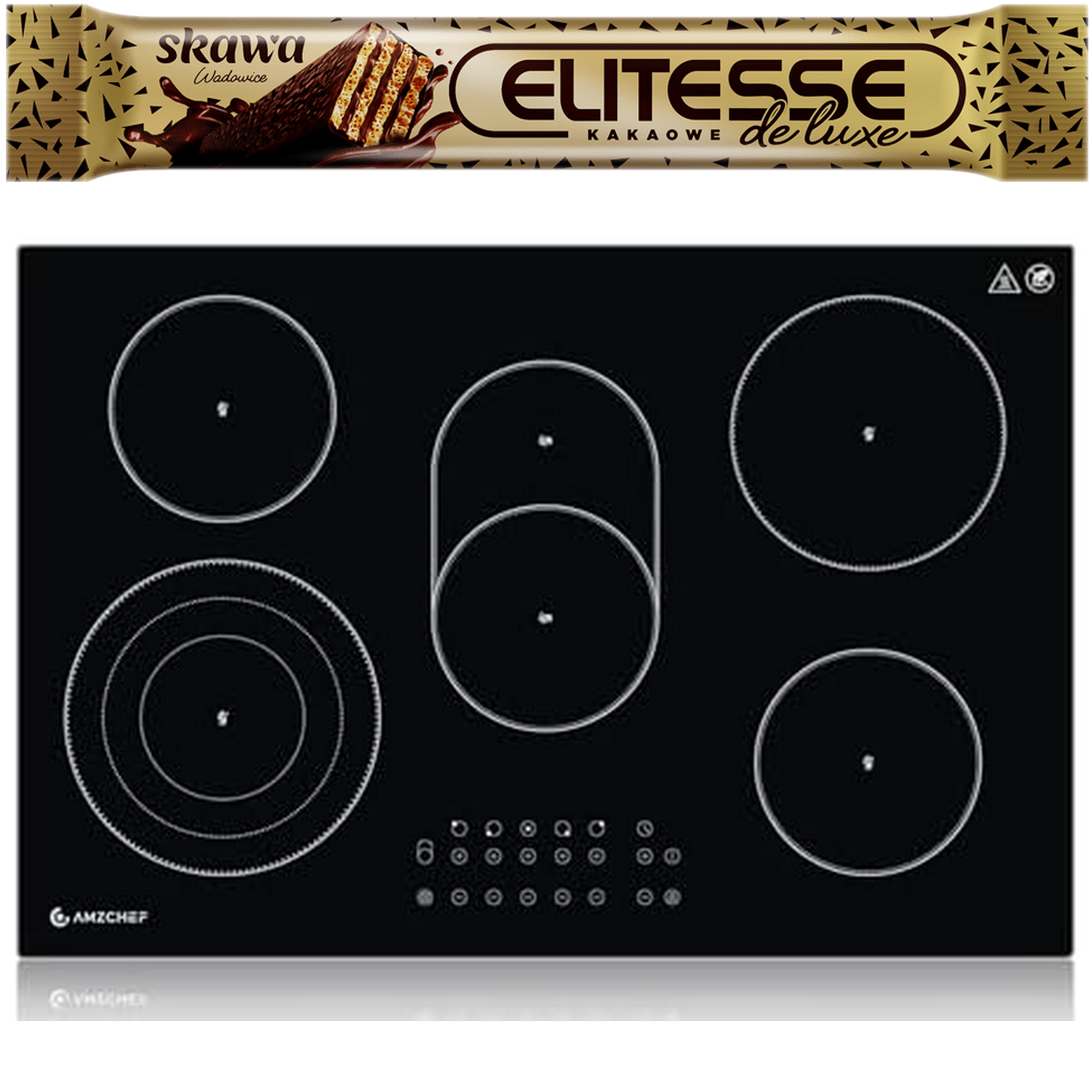 Amzchef Sklokeramická varná deska 5 zón 800/1600/2300W 9 Programů