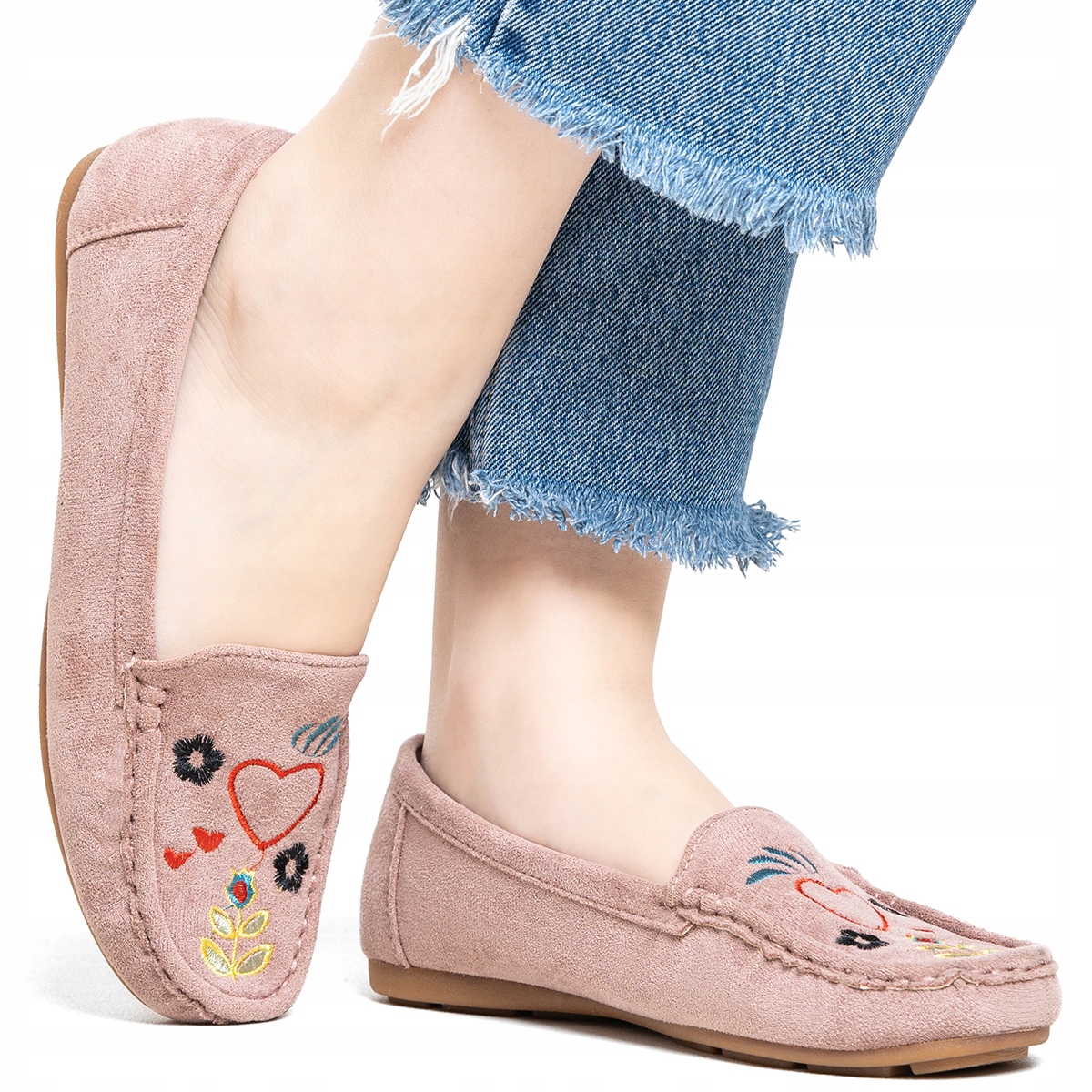 Mokasíny lehké polobotky pohodlné nazouvací módní výšivka měkké Wojtyłko 37