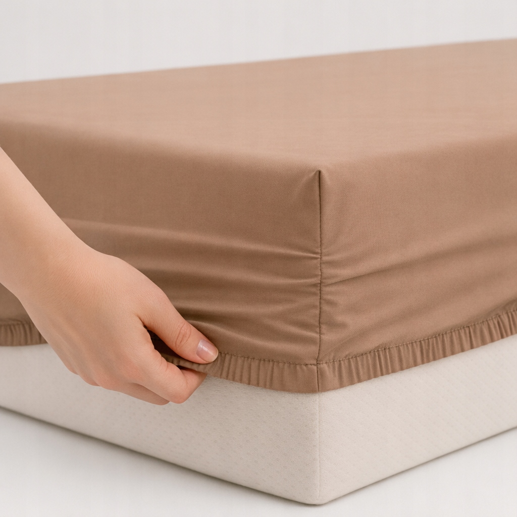 Prostěradlo s gumičkou 180 x 200 30 cm 100% Bavlna Perkál Kávový MrTowel