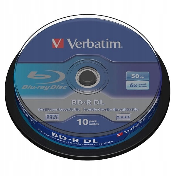 Verbatim Bd-r DL Blu-ray 50GB 6X Dvojvrstvé CAKE*10 43746