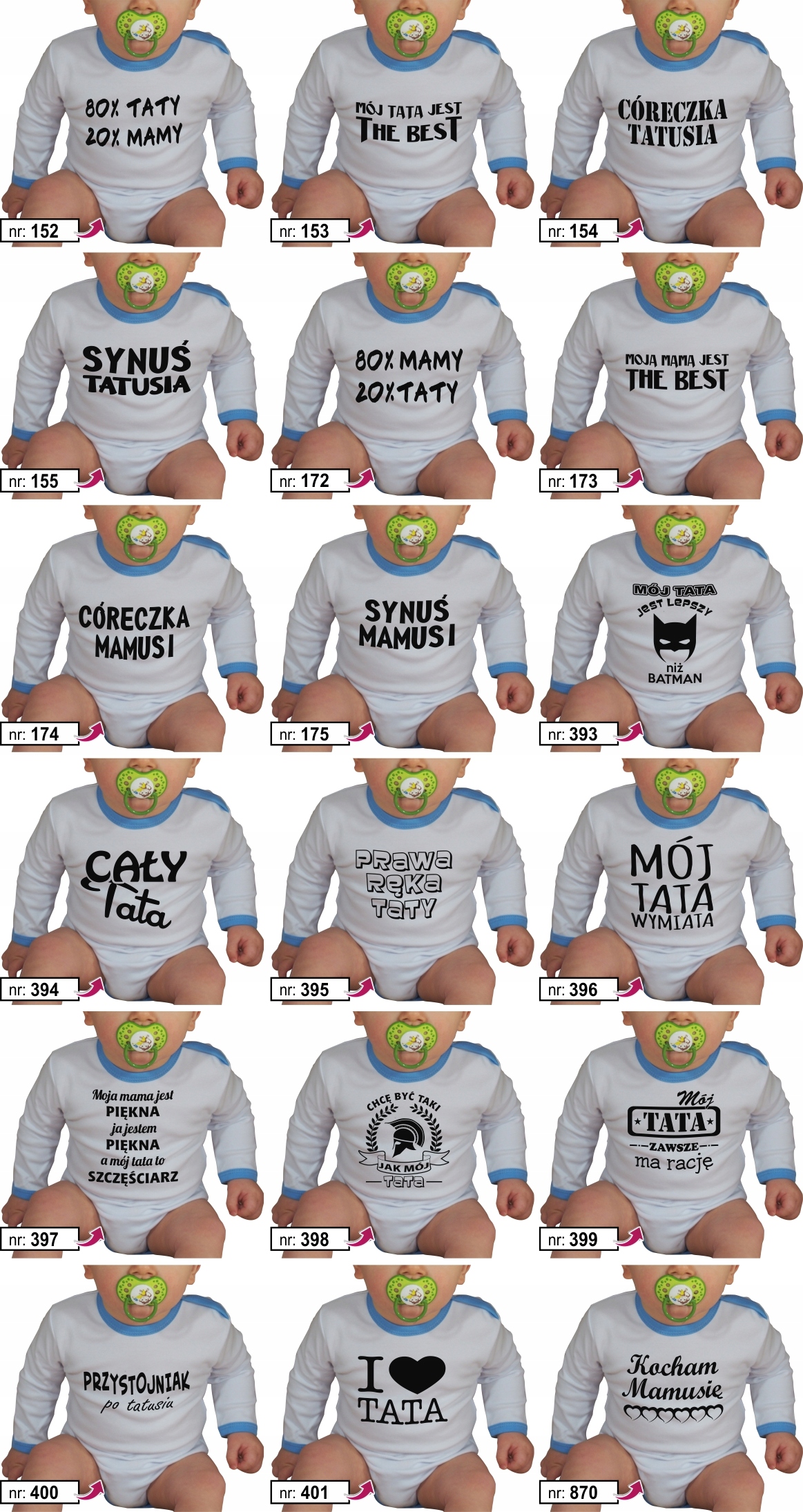 BODY DZIECIĘCE NIEMOWLĘCE UBRANKO Z TWOIM WŁASNYM NADRUKIEM NAPISEM TEKSTEM Rękaw inny