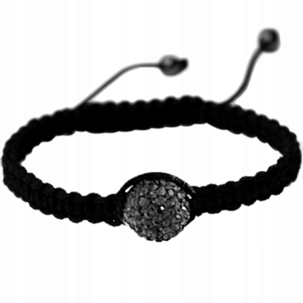 

bransoletka Shamballa 1 koralik Grafitowy