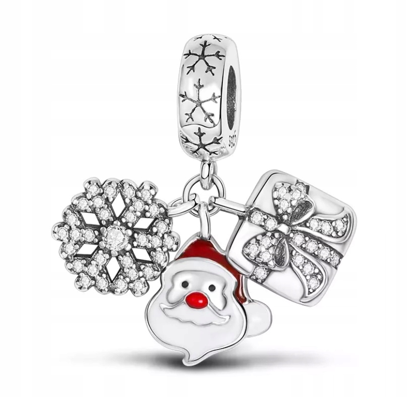 

Charms do Pandora Mikołaj Santa Prezent Śnieżynka