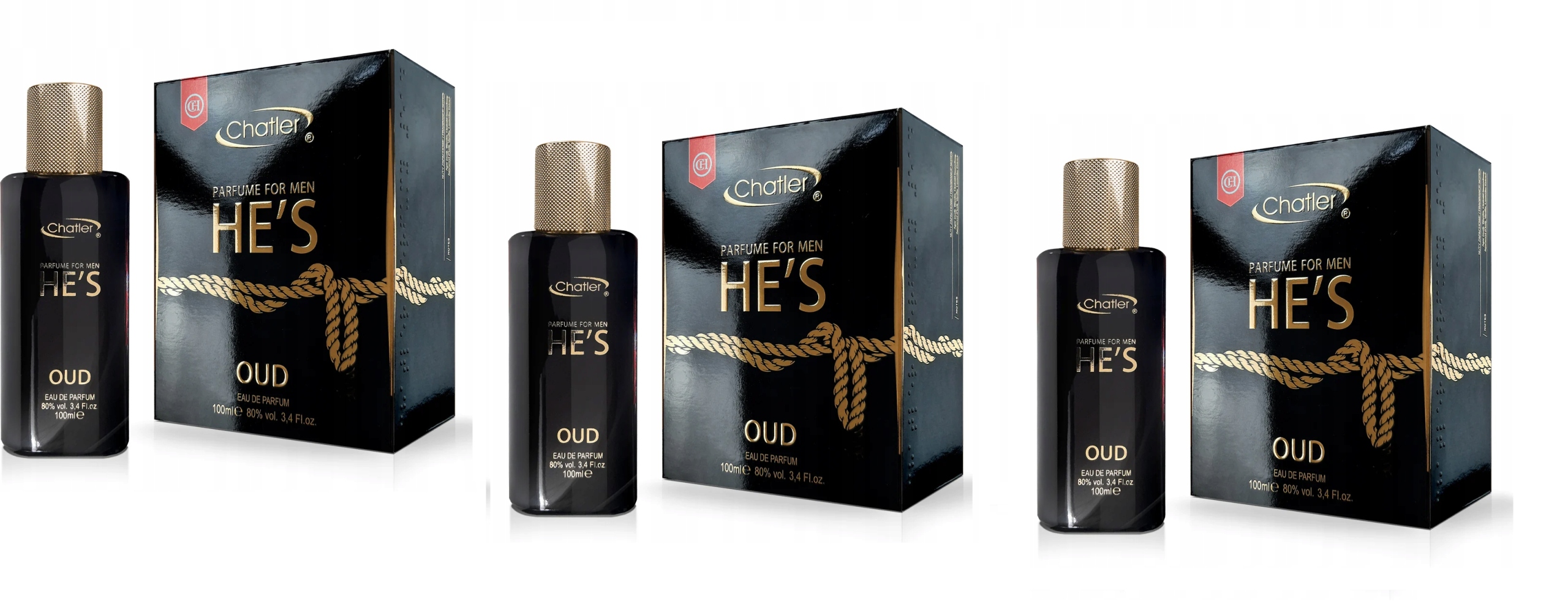 Chatler He's Oud 3x100ml Edp pro muže