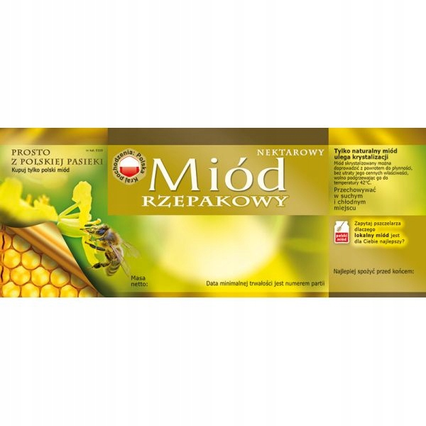 

Etykieta, naklejka na miód „miód Rzepakowy” 100szt