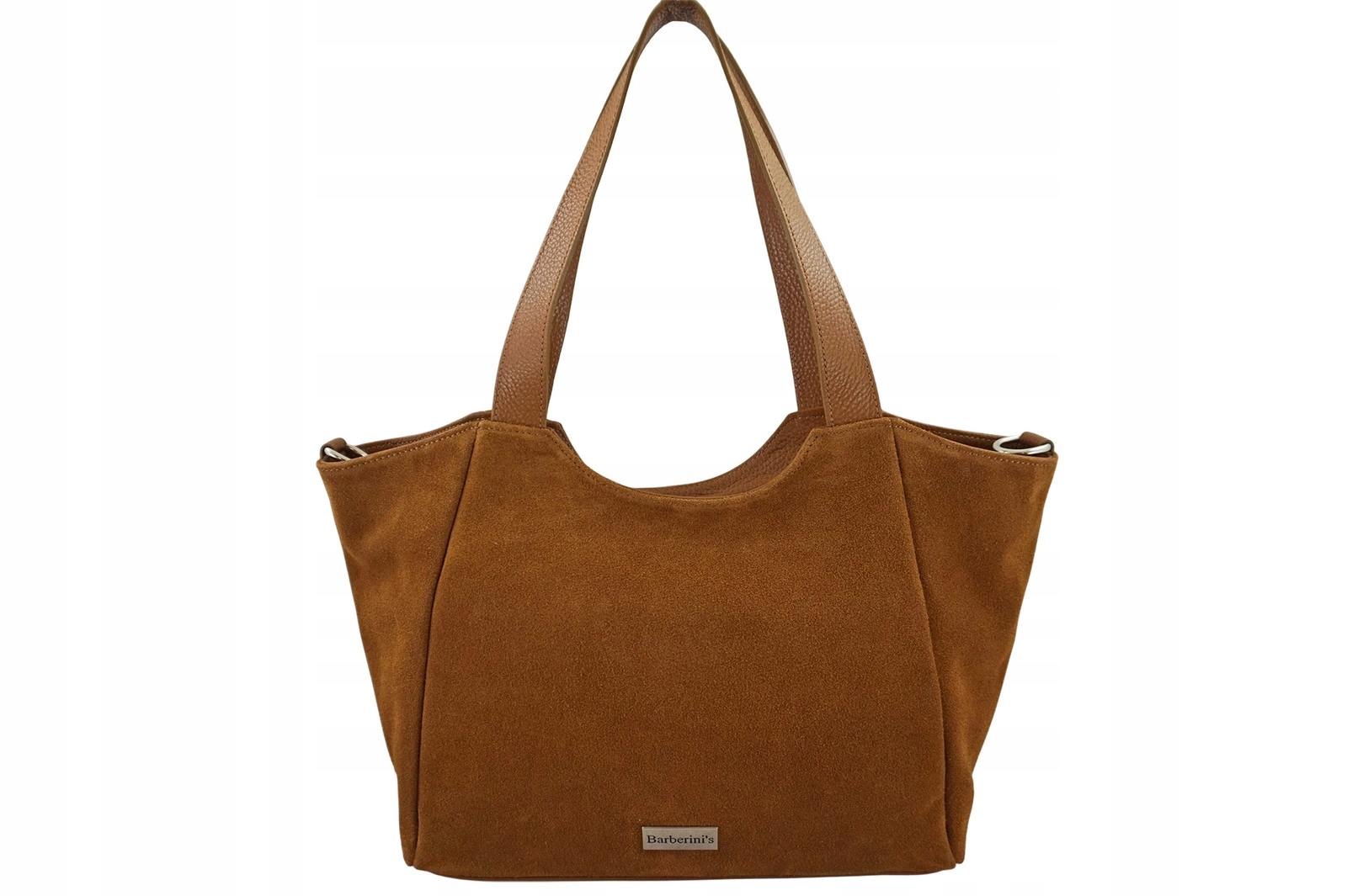 Dámská semišová kabelka typu vak hnědá světlá