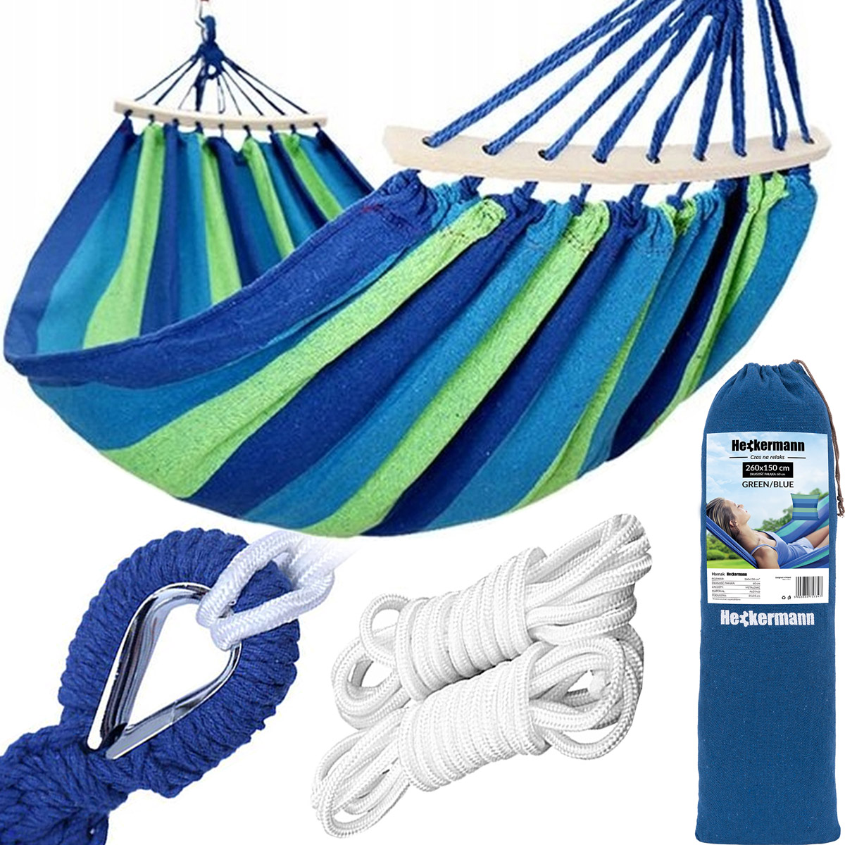 

Hamak 2-OSOBOWY Ze Stelażem Huśtawka 260x150 240kg