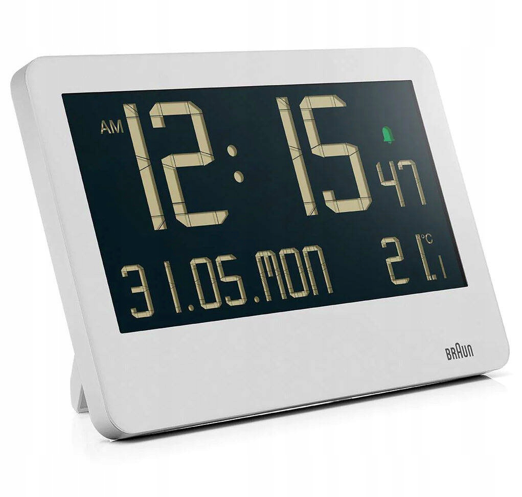 Biely Budík Braun BC14W Alarm Budík Zdriemne Teplota