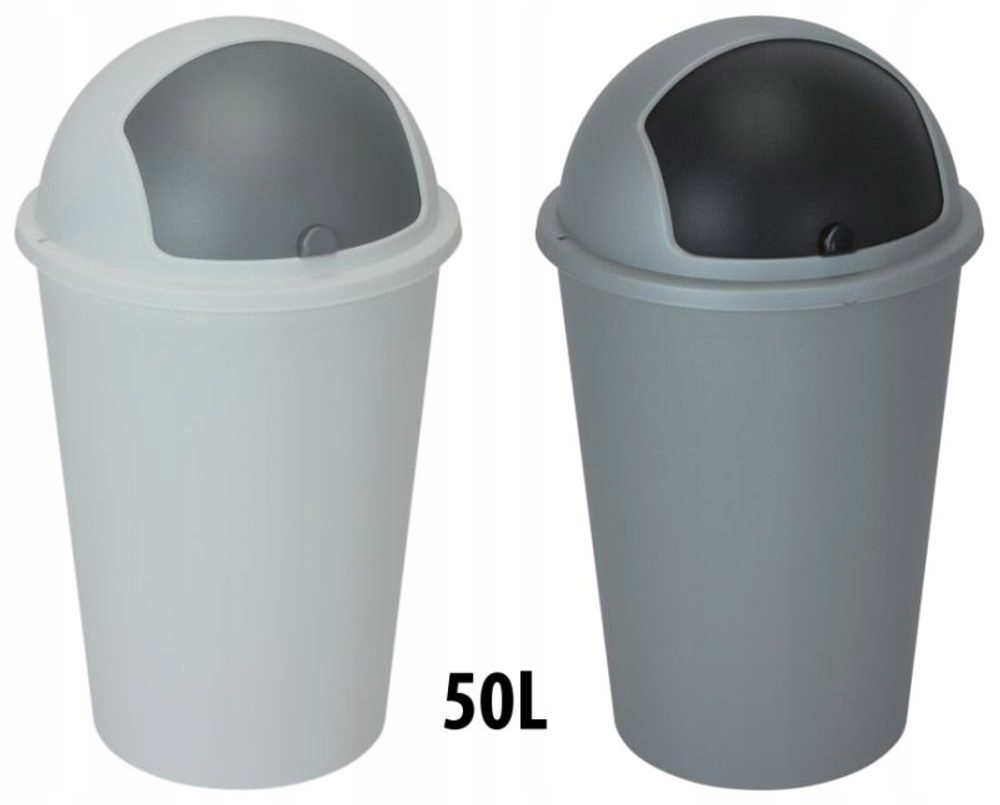 Levně koš odp.50l (d40x67cm) s klapkou, 2barvy