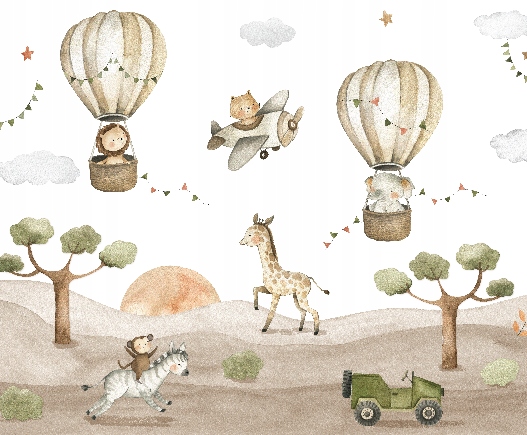 Fototapeta Balóny Zvieratá 300x250 cm štruktúra 350 g