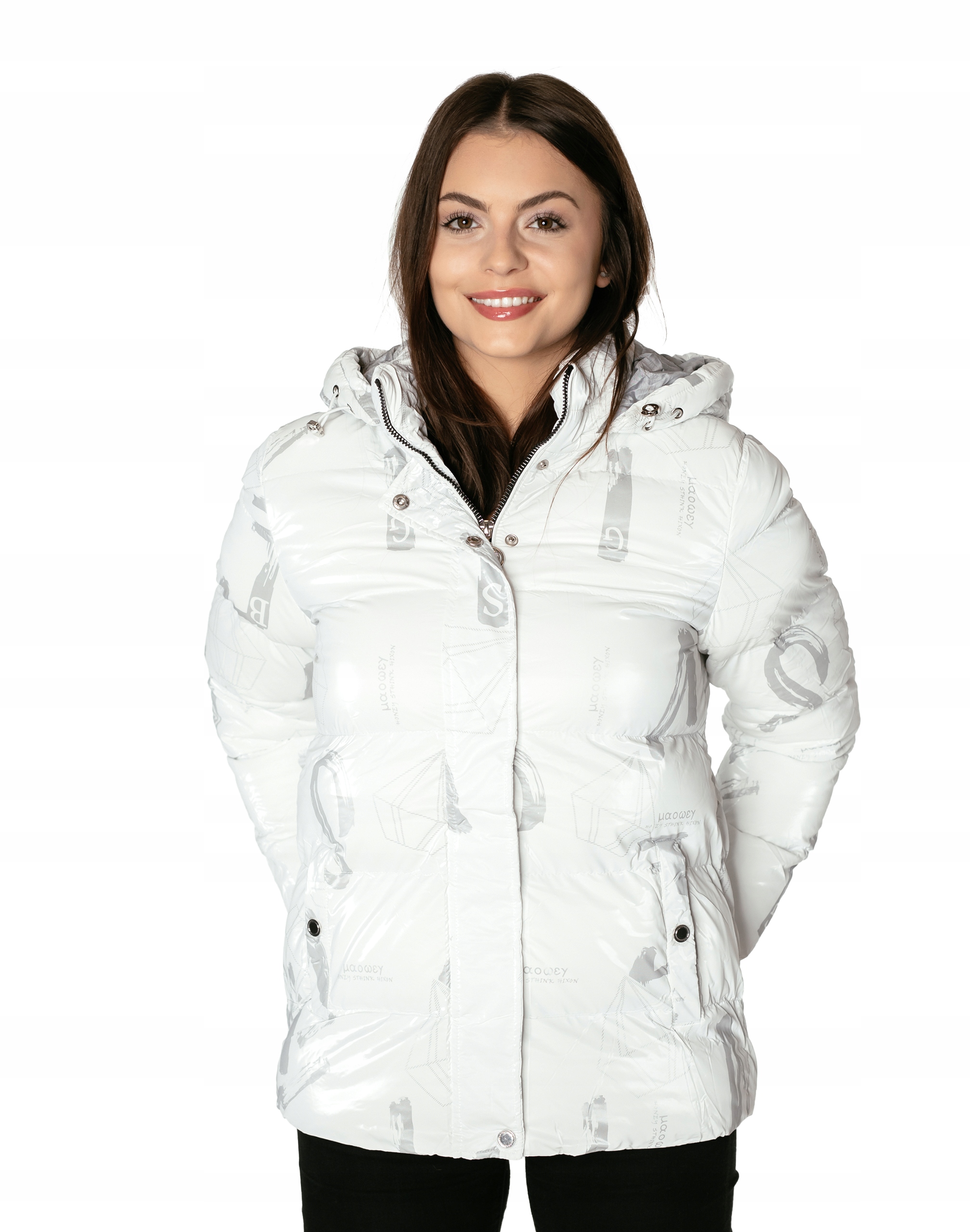 Teplá dámská zimní zateplená péřová bunda s prošíváním na zimu 36034-01, velikost L