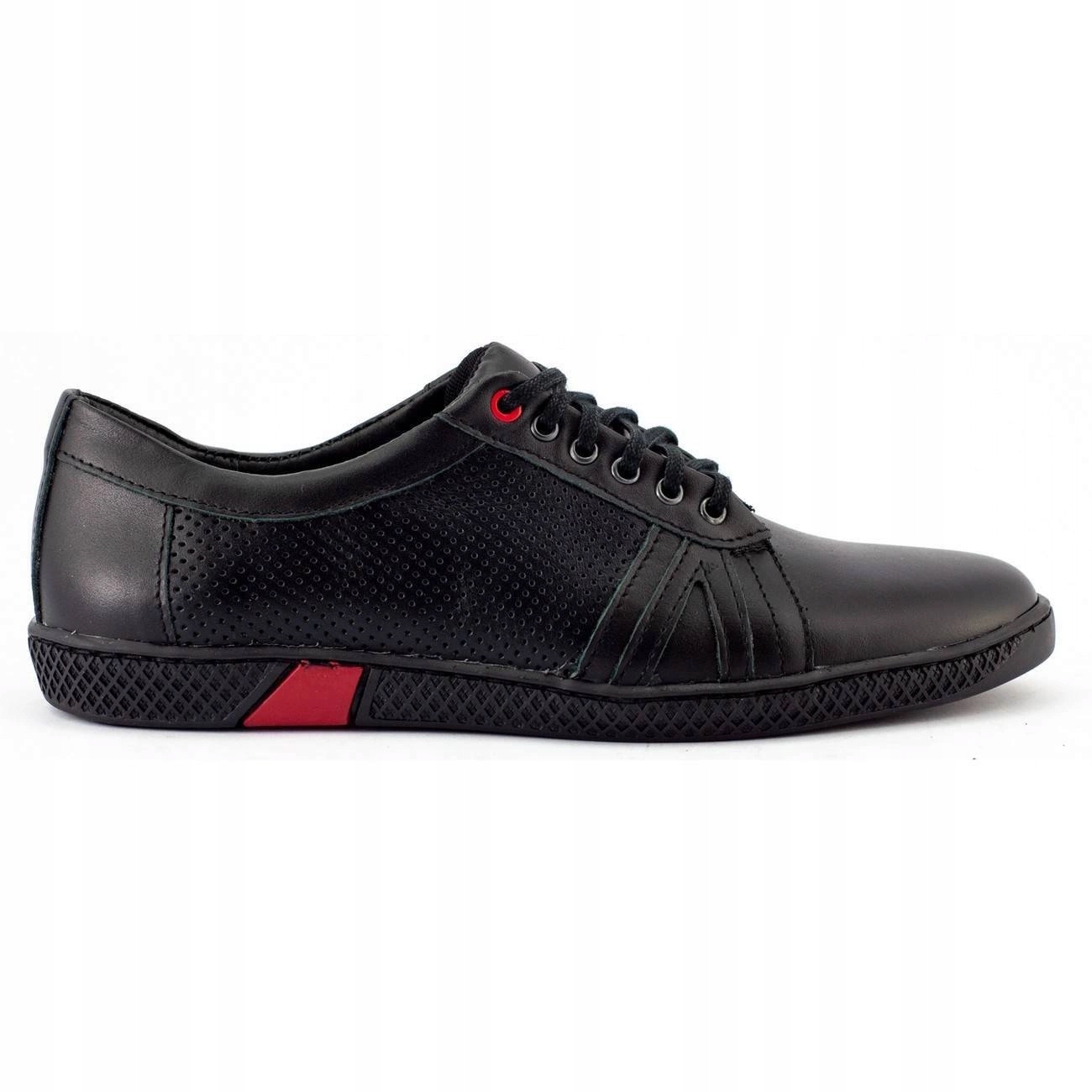 Pánské kožené šněrovací boty Sport Style Polské 910 černé 43
