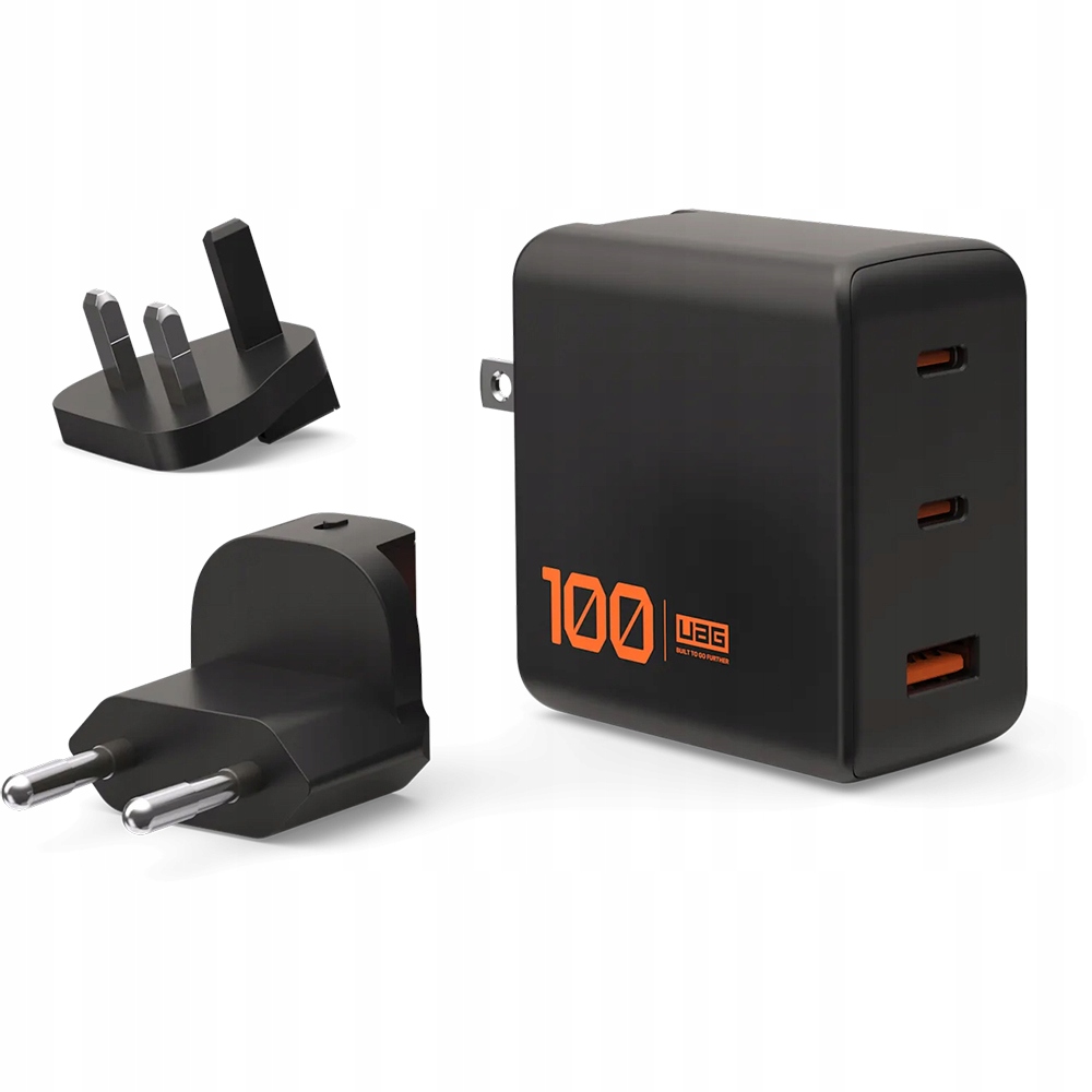 Podróżna ładowarka sieciowa Usb-c 100W, GaN z adapterami Uk Eu Usa, Uag