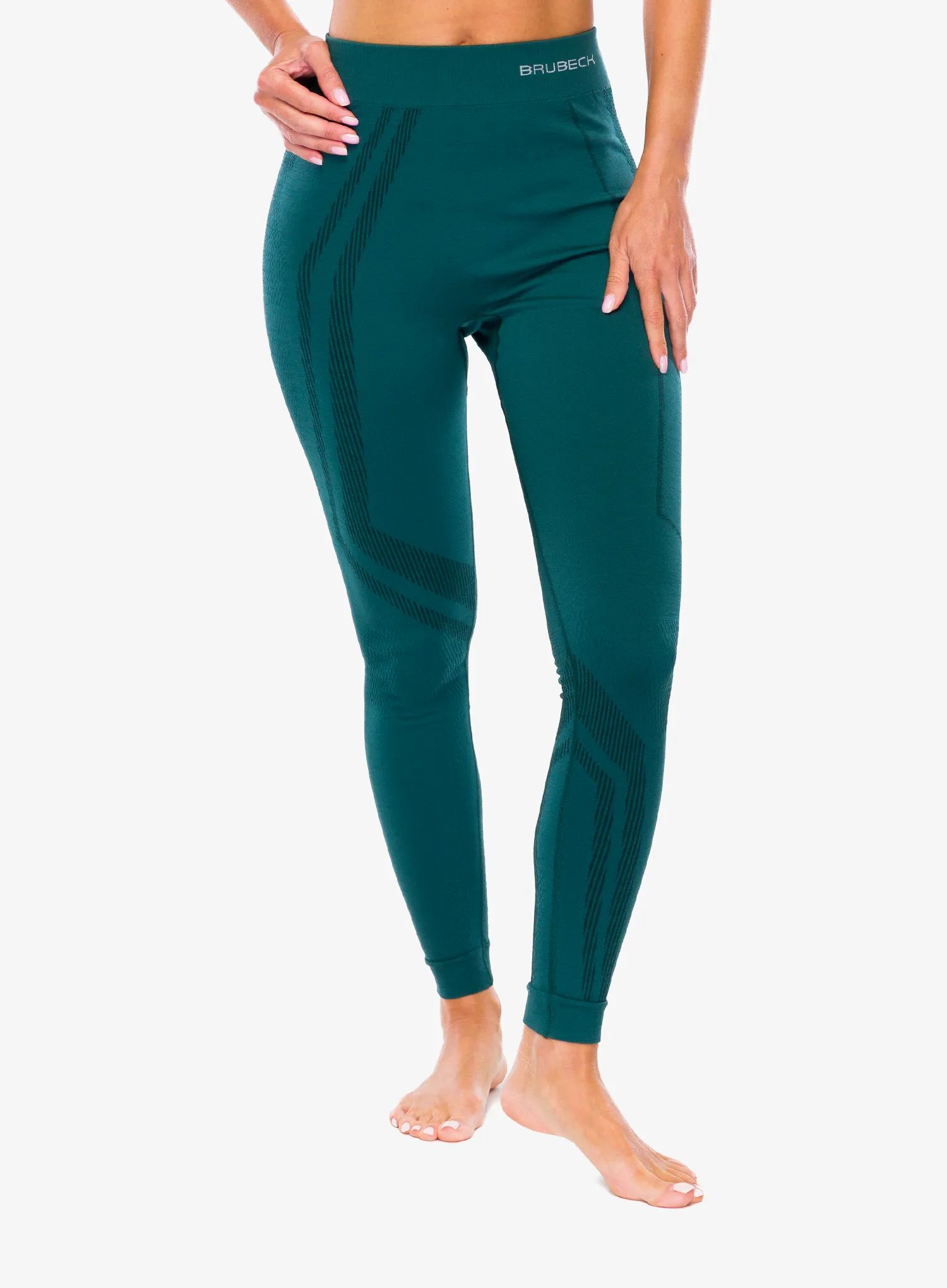 Legginsy termoaktywne damskie Brubeck Thermo Wool by Pustelnik green M