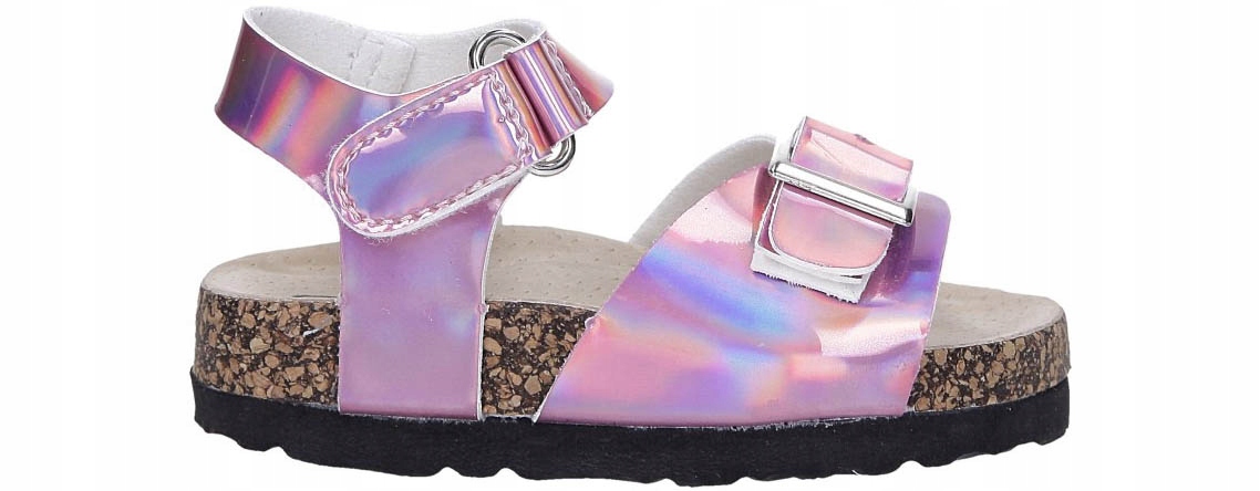 SANDAŁY HOLOGRAFICZNE DZIEWCZĘCE NA RZEPY KORKOWE Marka Casu