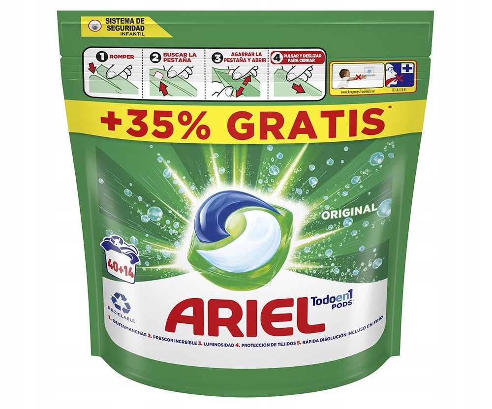 Levně Kapsle Na Praní Univerzální Ariel Original 54 ks Pods All In 1