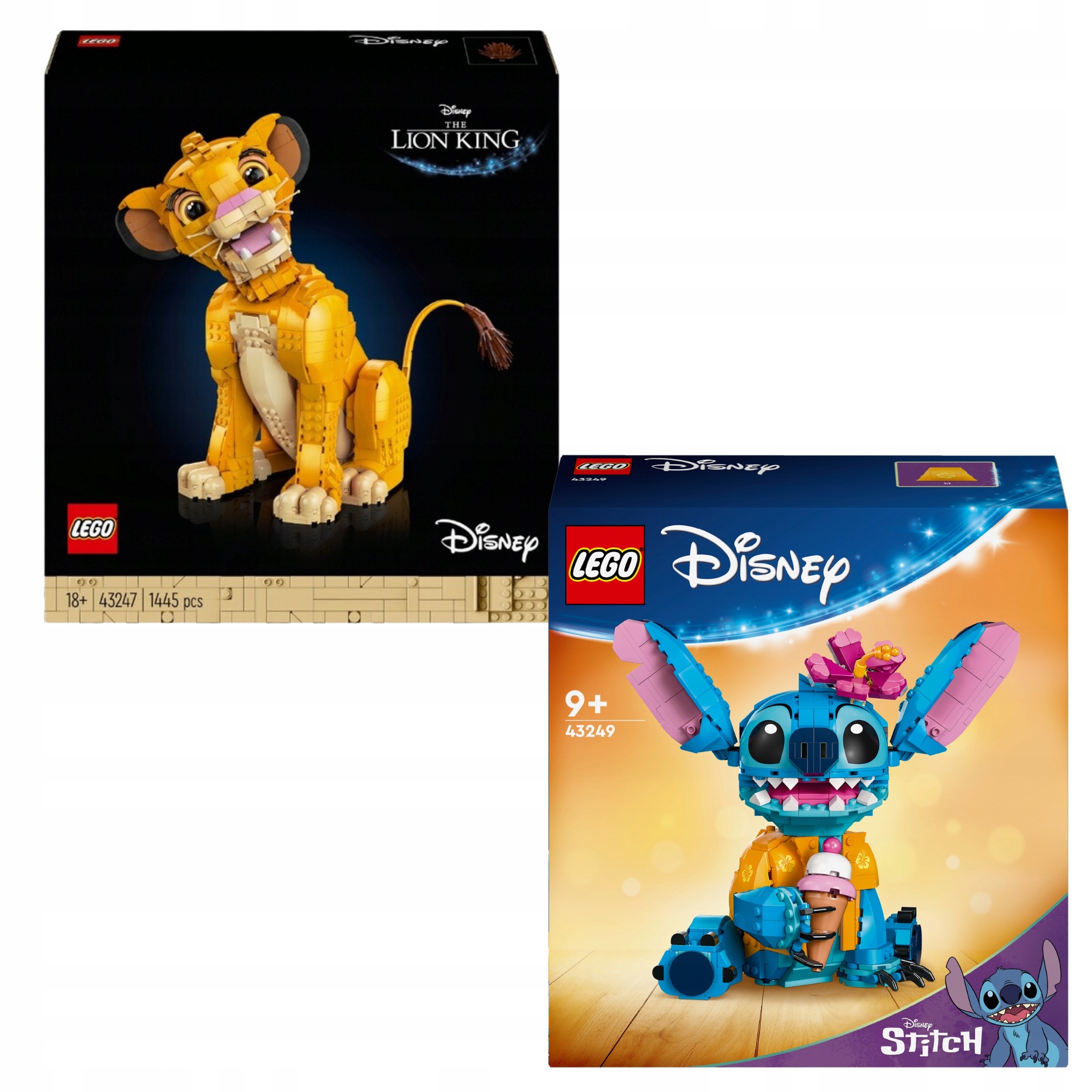 Lego Disney 43247 Disney 43247 Młody Simba z Króla Lwa 43249 Stitch