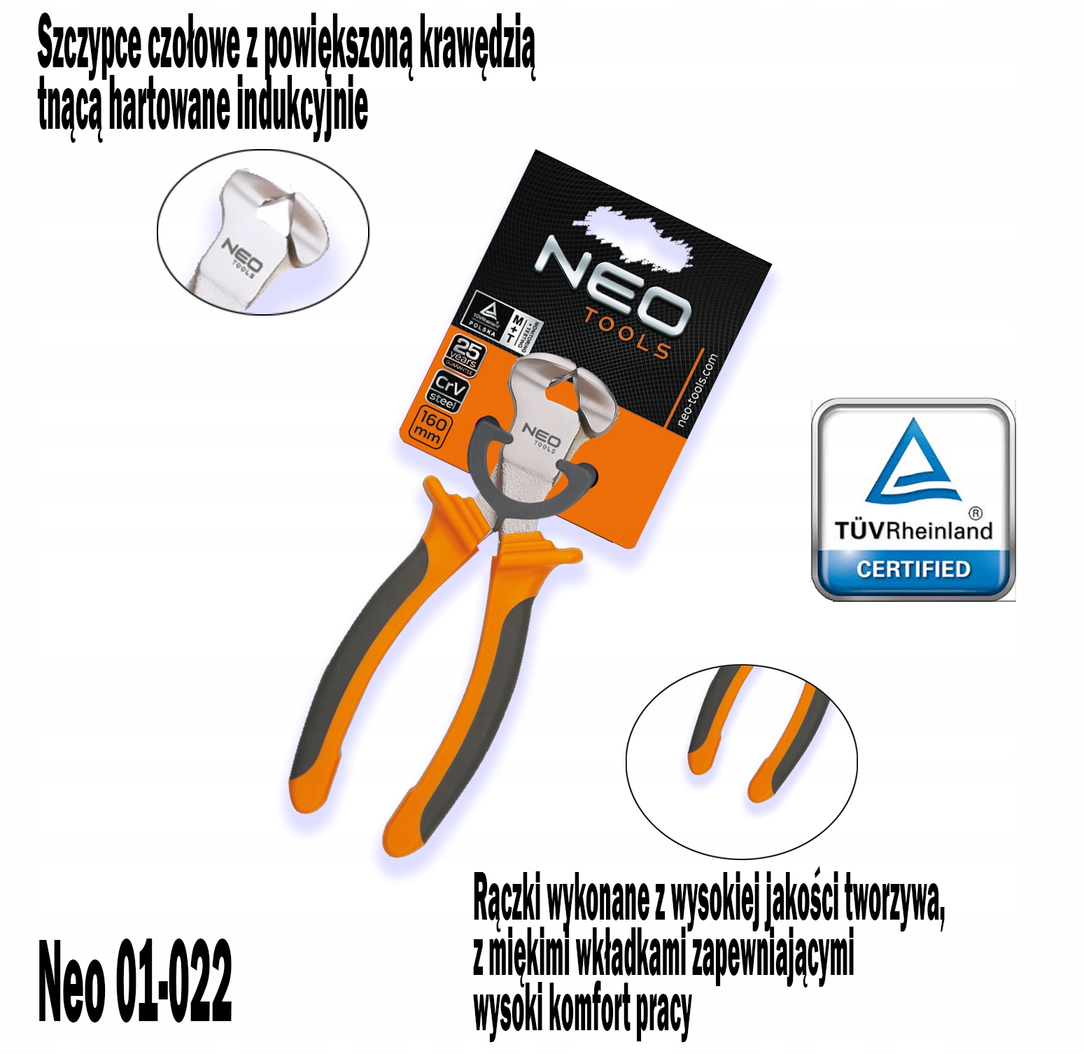 Szczypce czołowe 200 mm