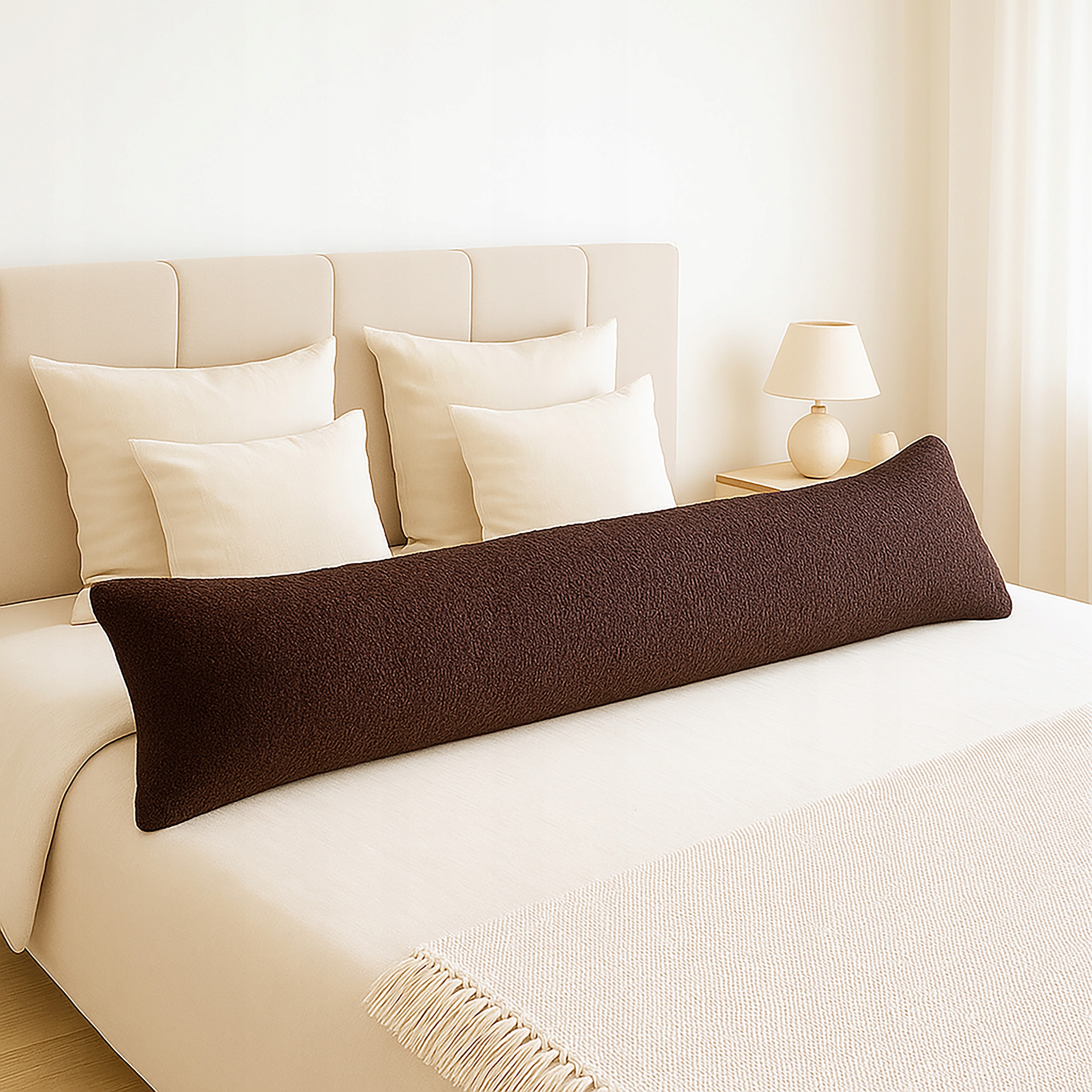 Long polštář s polštářem 40x145 na spaní na Boku Břicha boucle Bukla W85