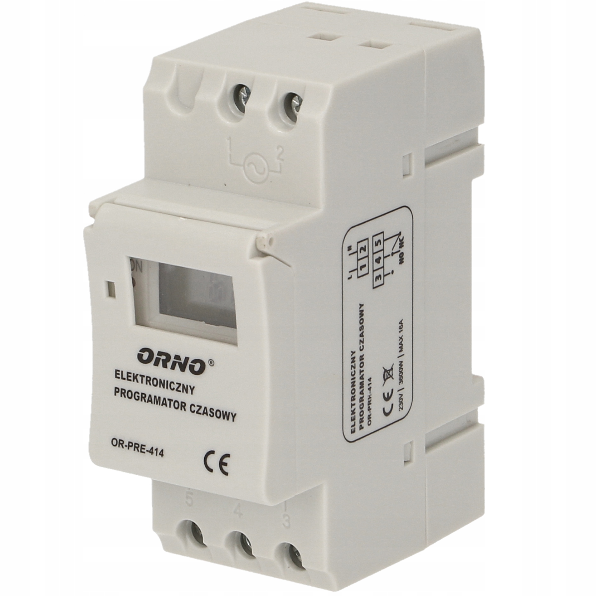 Programator czasowy timer na szynę DIN tygodniowy Marka Orno