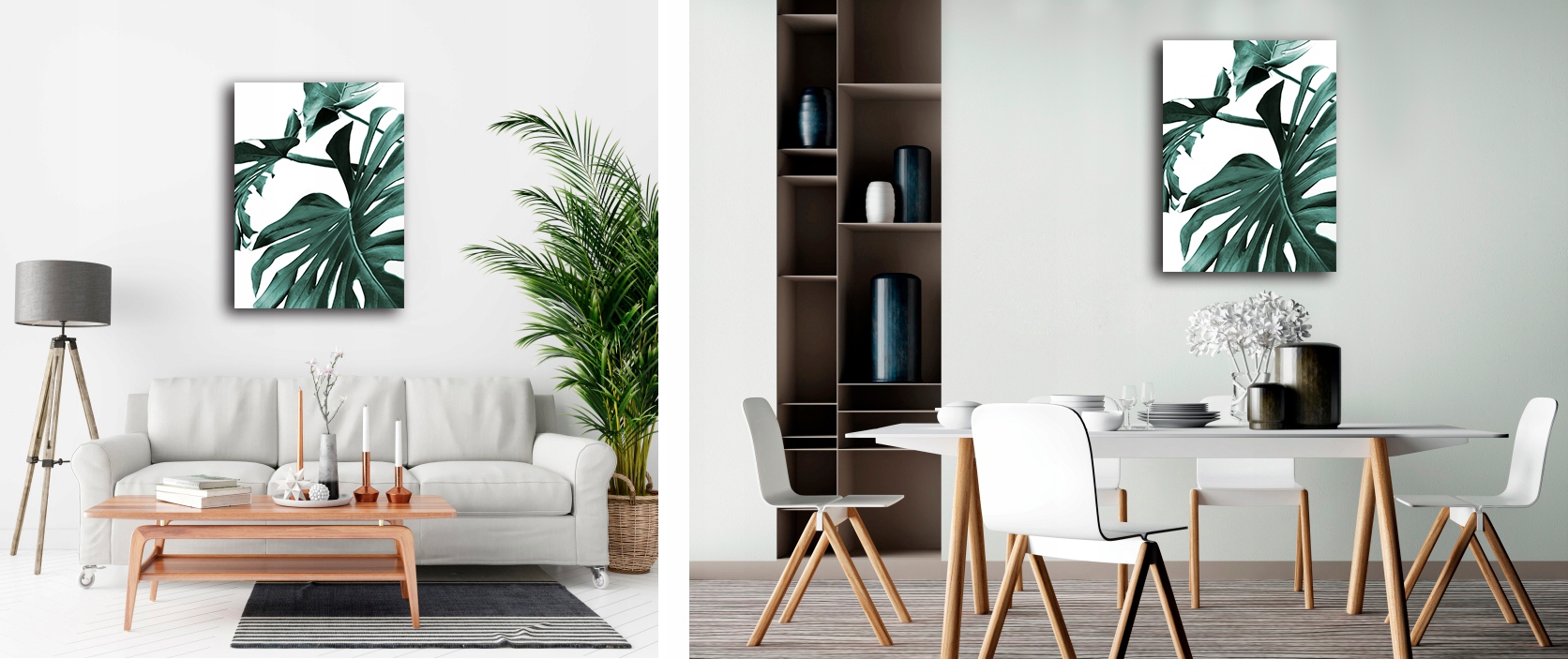 LIŚCIE MONSTERA plakat 21x30 cm wydruk obraz #138 Szerokość produktu 21 cm