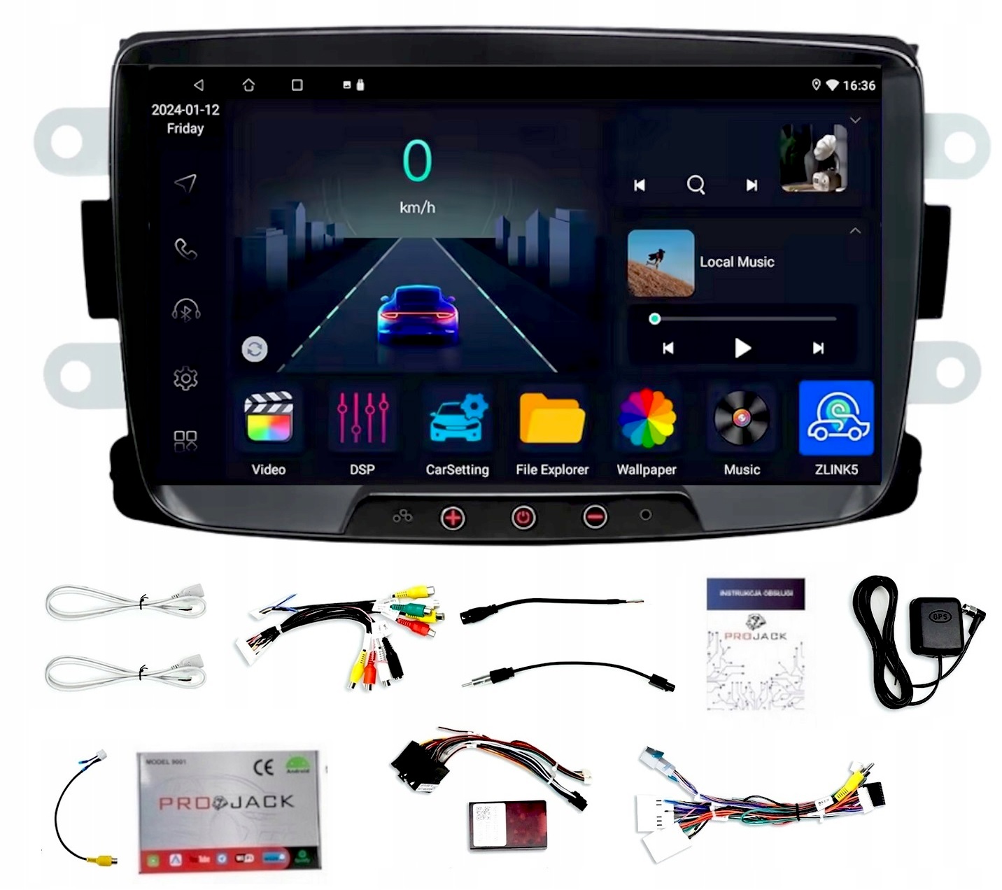 Rádio Navigácia Gps Android Dacia Dokker 2012-2021 Bt Carplay 4GB 64GB