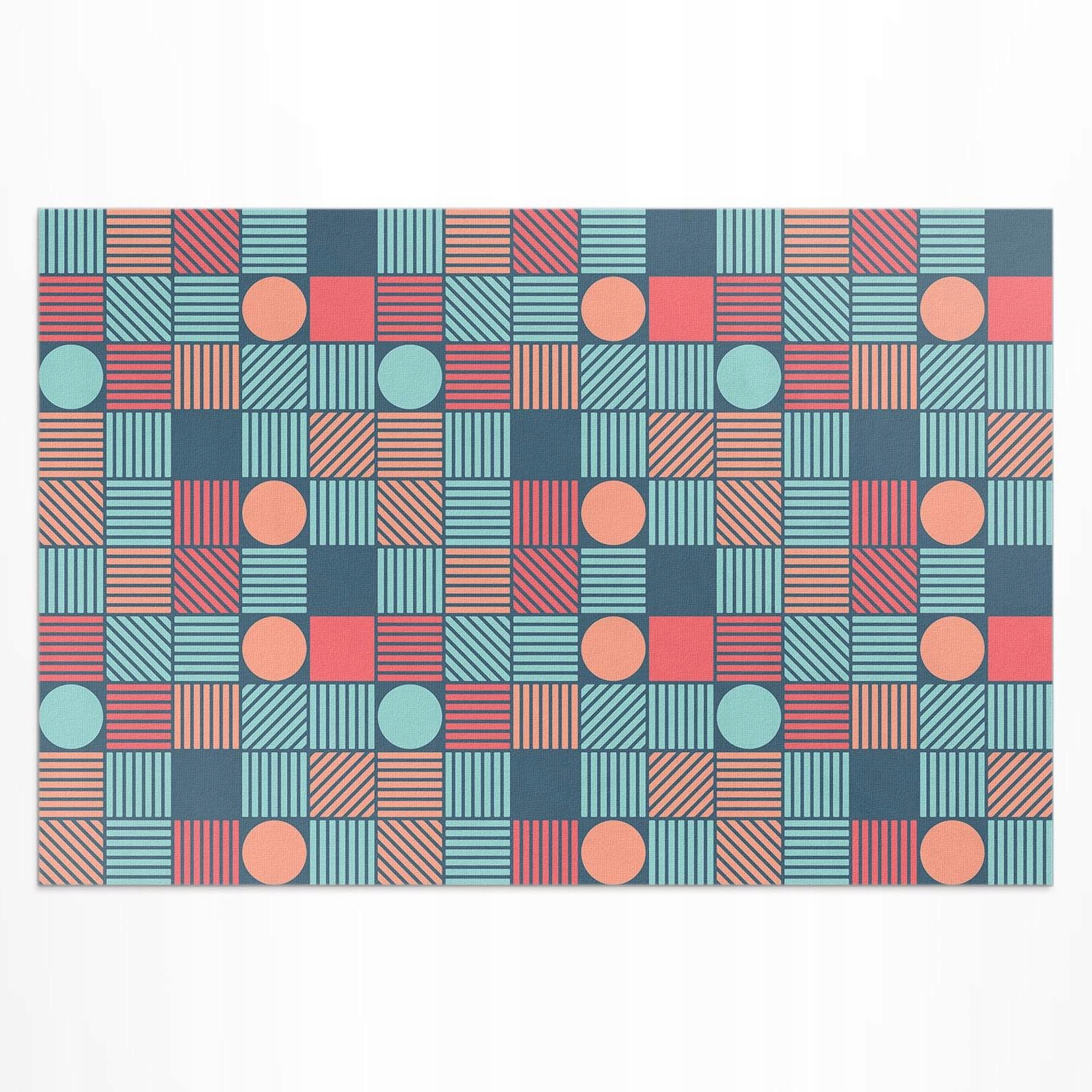 Vinylový koberec na terasu Balkon Retro vintage geometrický vzor 150 x 100 cm