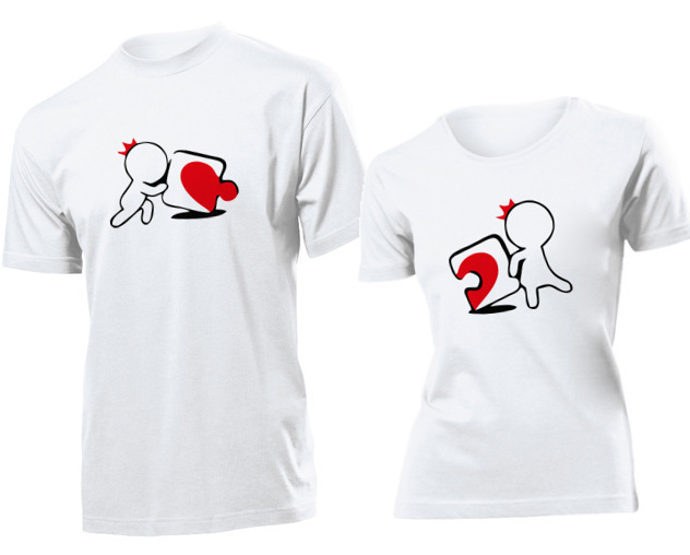 

Koszulki dla par Puzzle Serce Walentynki XXL