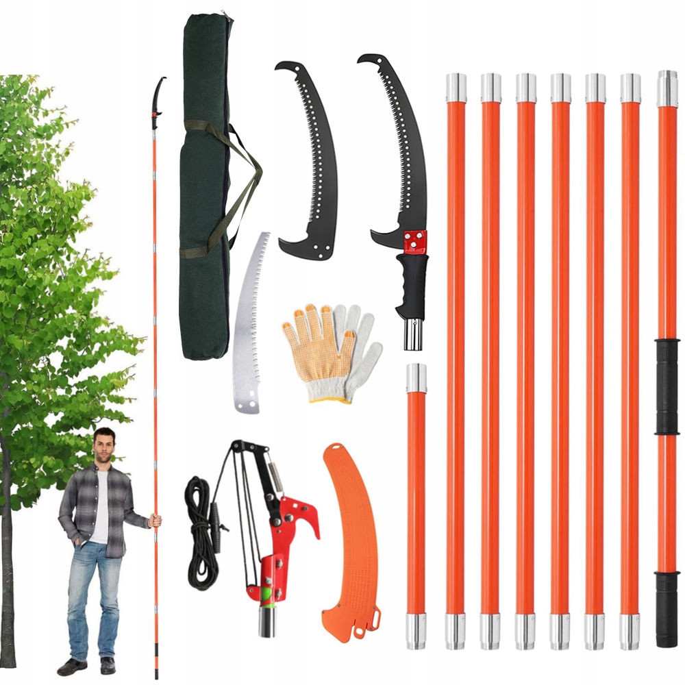 Piła Teleskopowa 8m ogrodnicza na wysięgniku 200-800cm do gałęzi z Hakiem