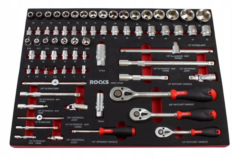Rooks Sada Náradia 1/2", 3/8", 1/4", 72 Častí