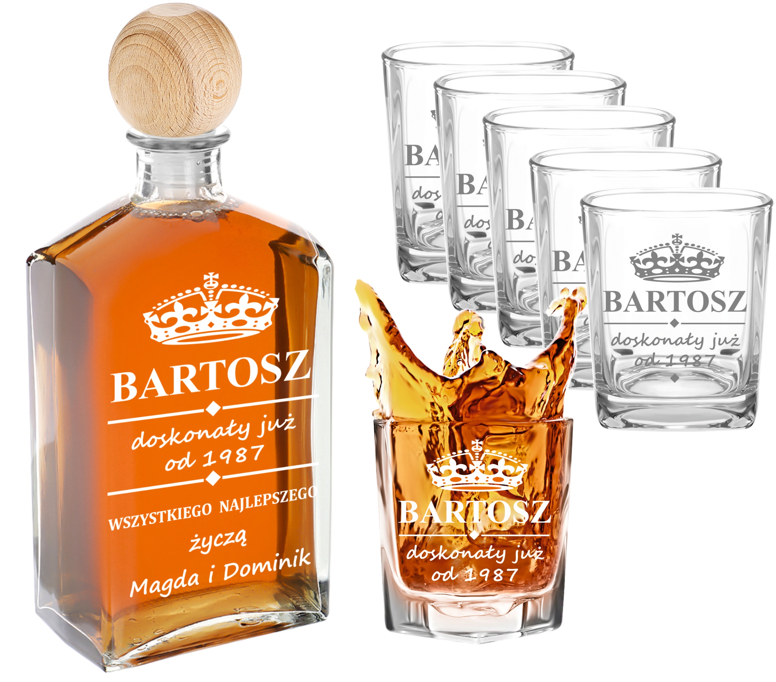 Karafka 6 sklenic dárek k 18 30 40 50. narozeninám