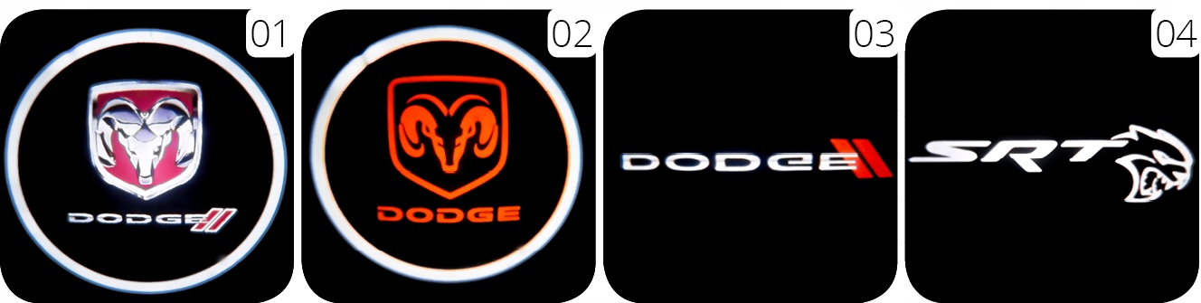 ZESTAW 2x PROJEKTOR LED LOGO DODGE CHARGER AVENGER MAGNUM HOLOGRAM RZUTNIK Numer katalogowy producenta A036 Dodge
