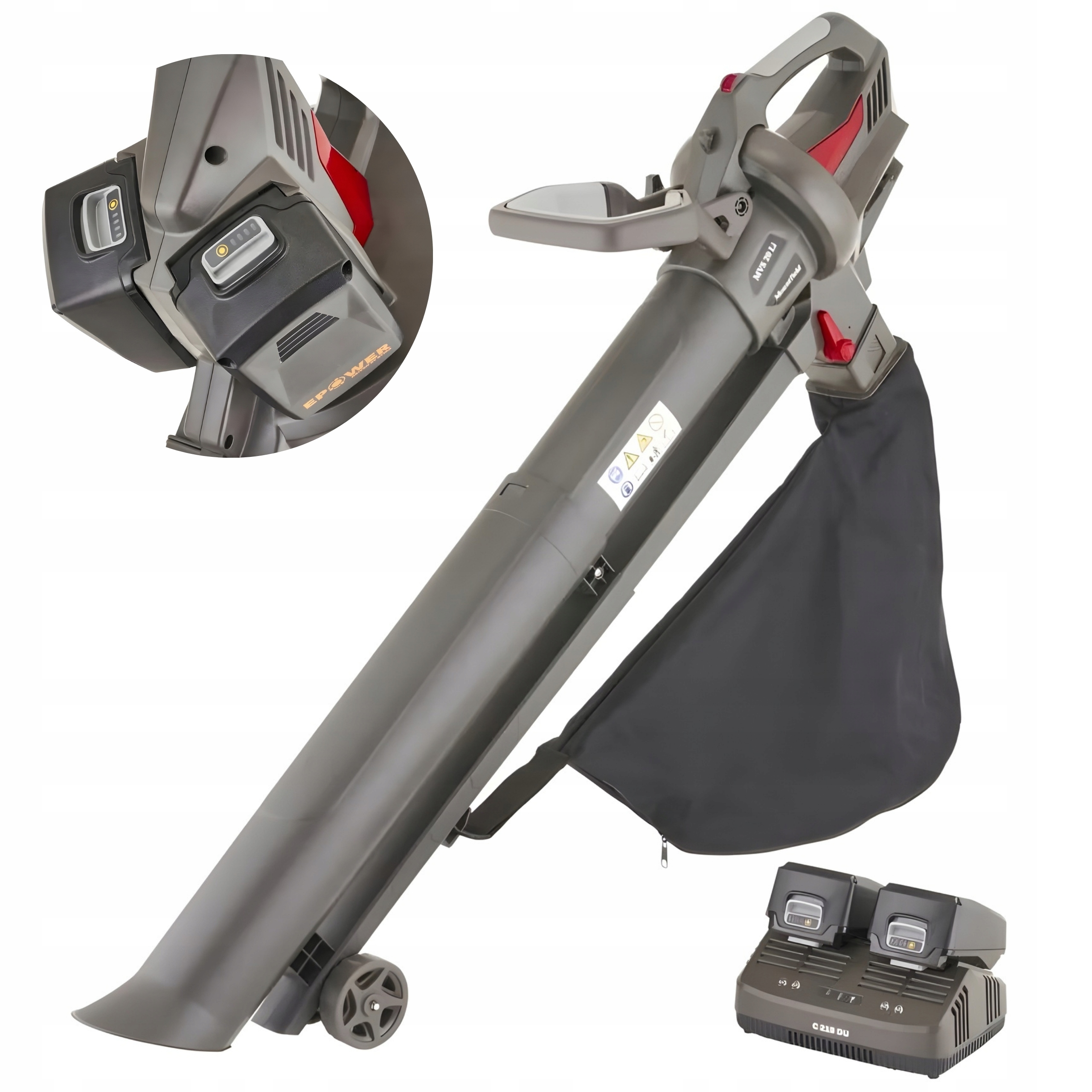 Foukač Vysavač Drtič listí 2x 4Ah Mountfield Mvs 20 Li Kit