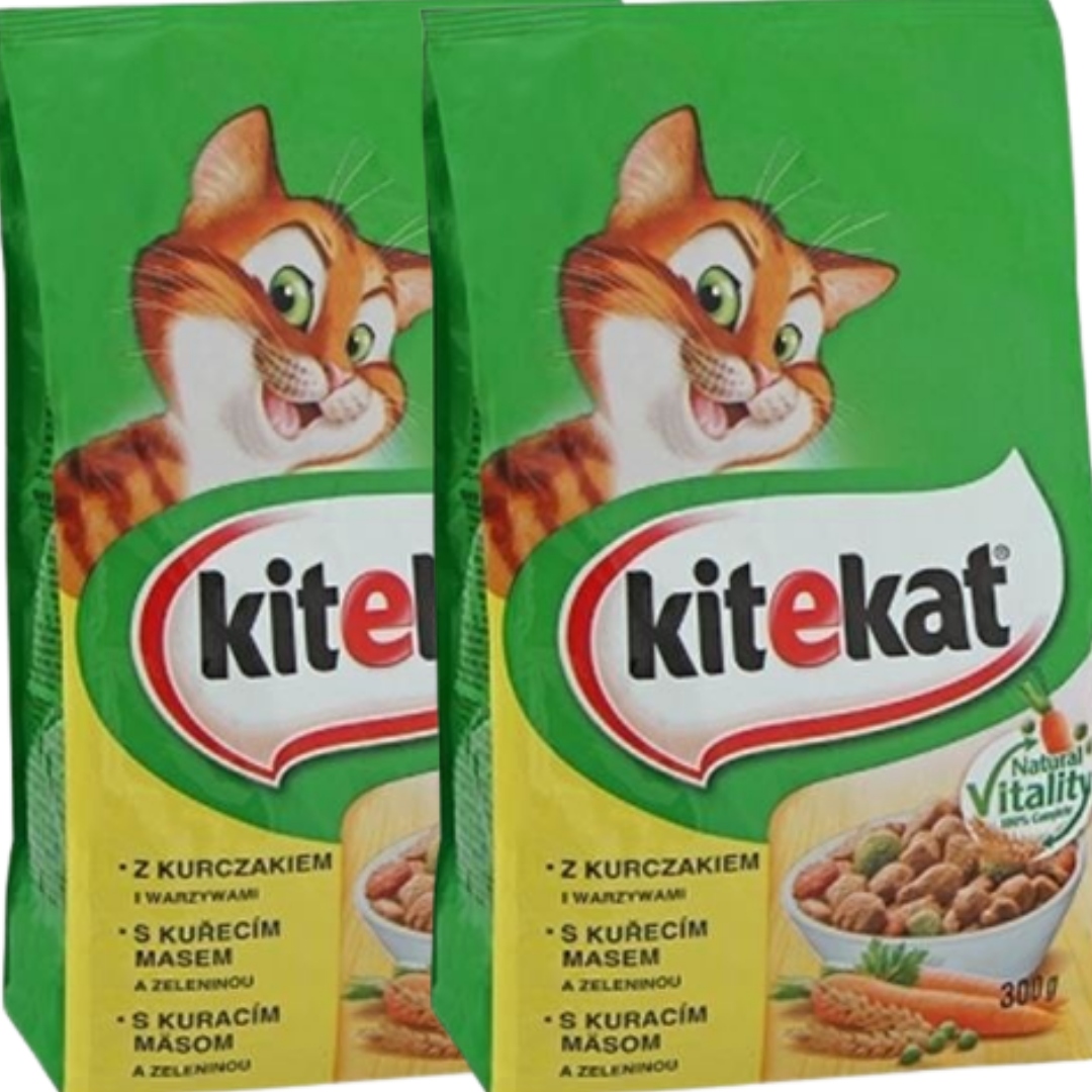 Levně Kitekat Suché Krmivo pro kočky s kuřecím masem a zeleninou 12 kg