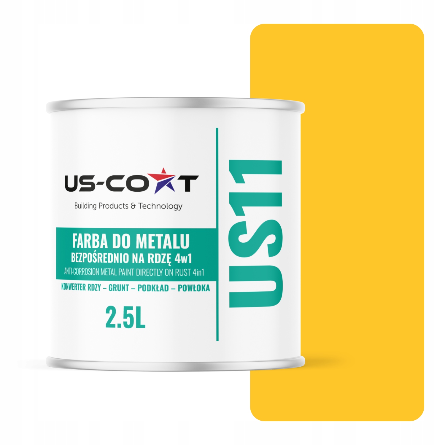Antikorózna Farba Na Kov Na Hrdzu 4v1 Výstražná RAL1023 Mat 2,5L