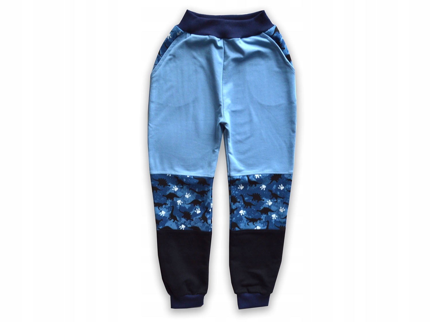 

110 Spodnie całoroczne Bawełna Dino niebieskie