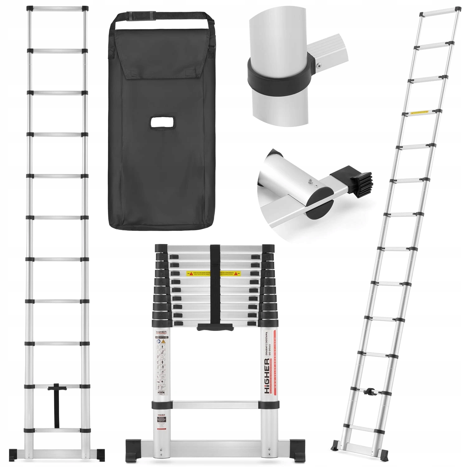 Higher teleskopický rebrík 380cm taška ML-1038P