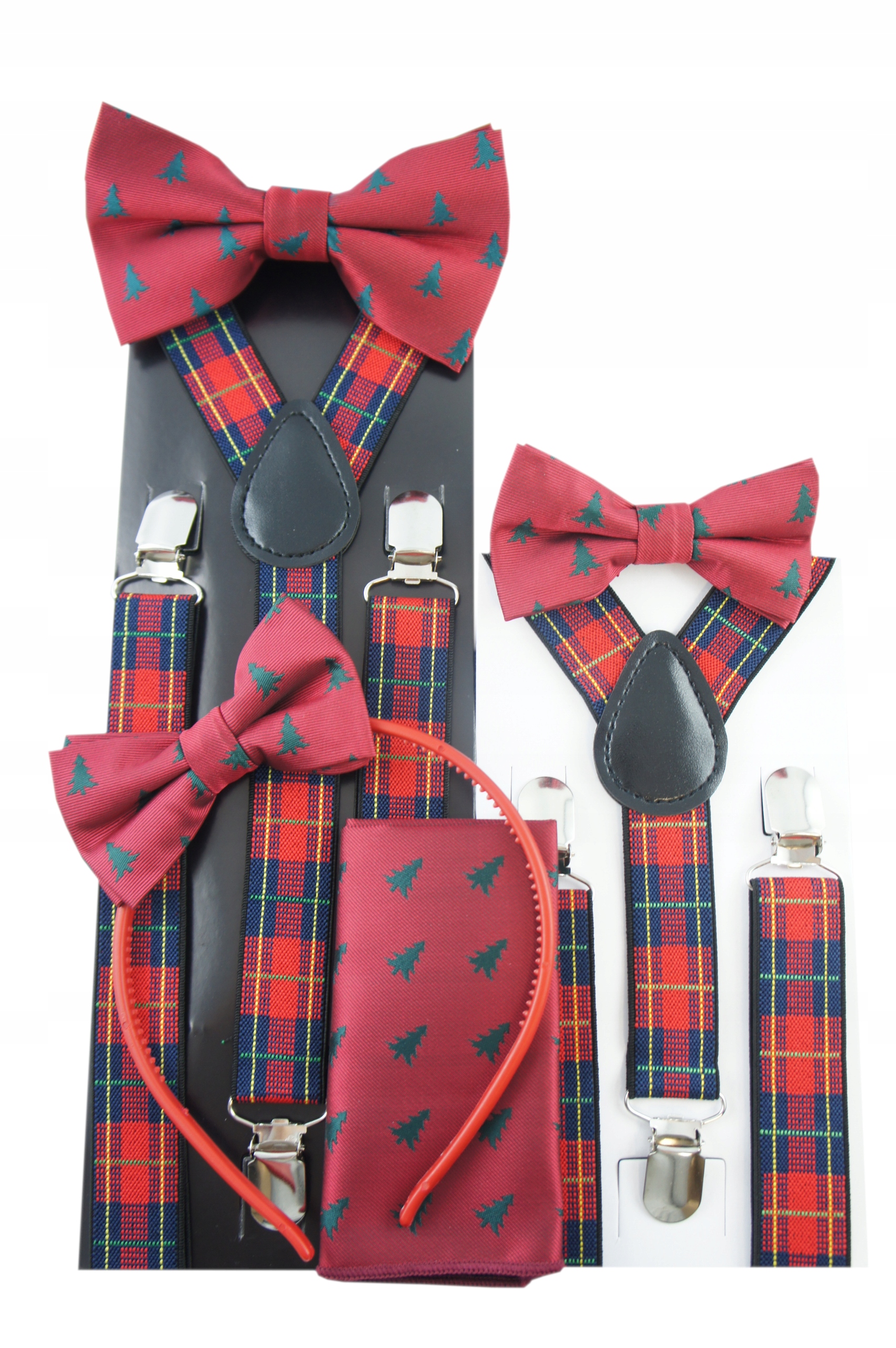 Muszka ŚWIĄTECZNA dziecięca w CHOINKI na ŚWIĘTA Odcień bordowy