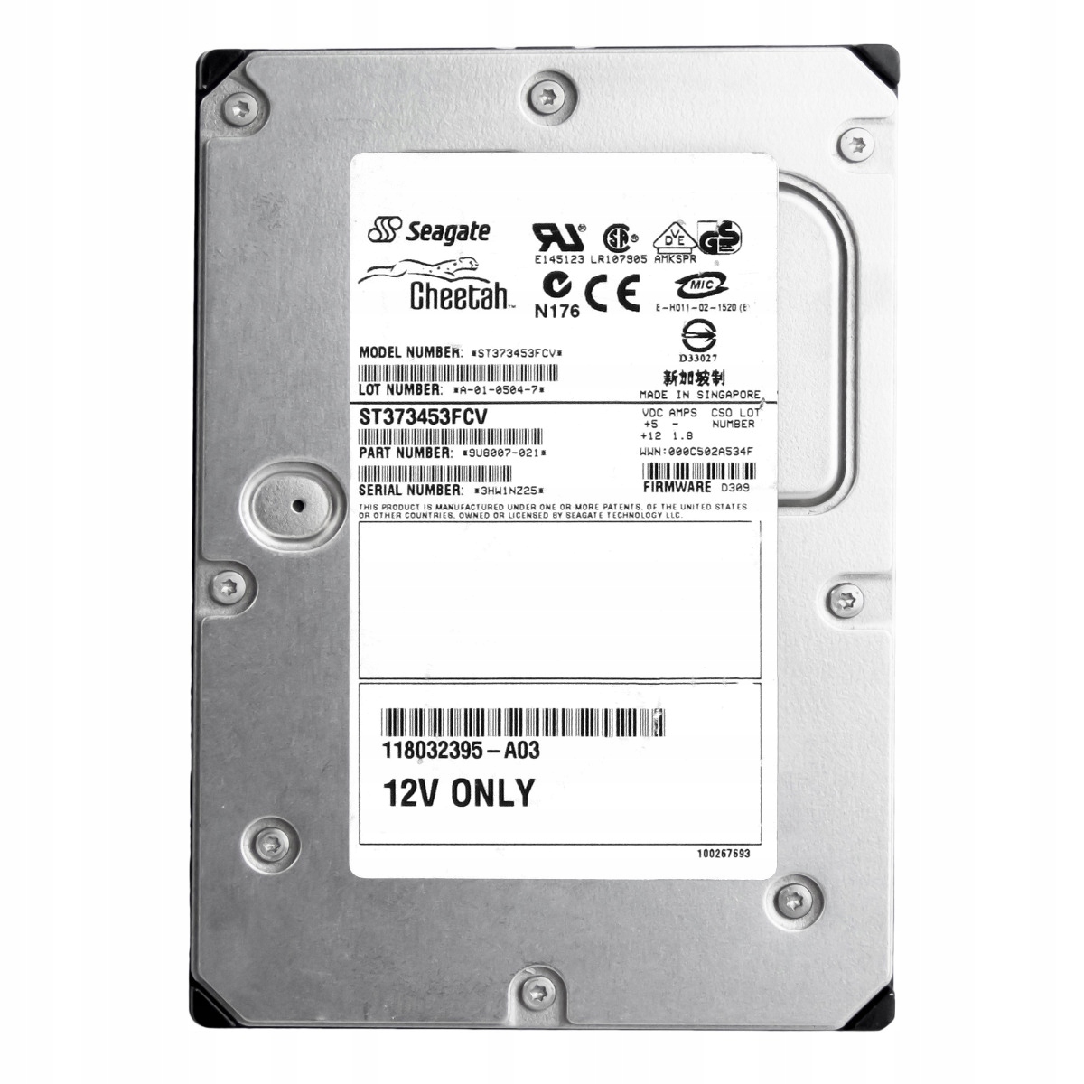 Emc 118032395-A03 73GB 15K Fc 3.5'' ST373453FCV