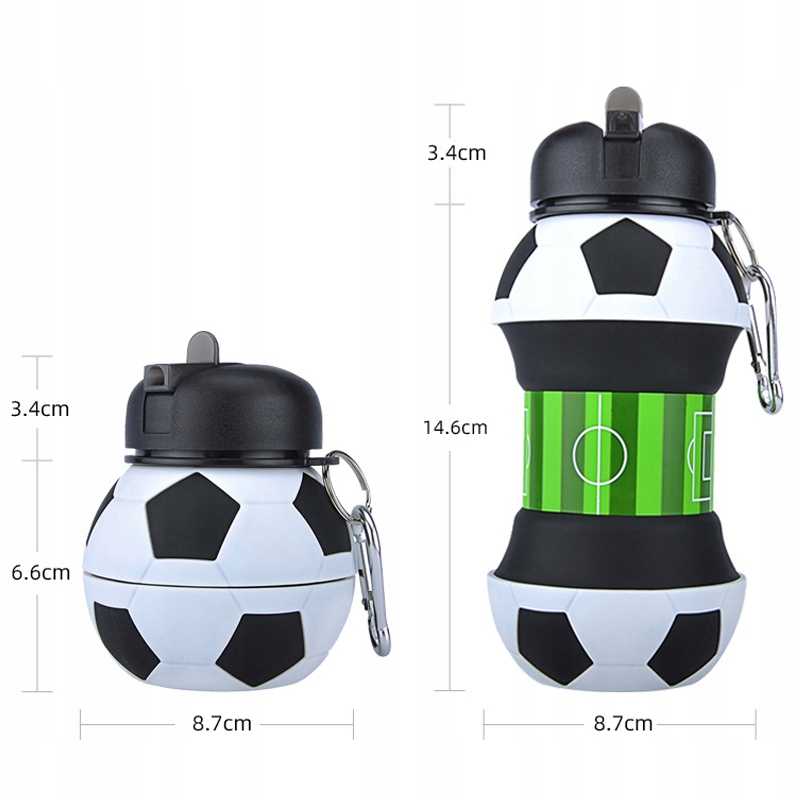 Bidon Piłkarski Butelka Na Wodę Z Ustnikiem Składana Piłka 550 ml EAN (GTIN) 0702602923038