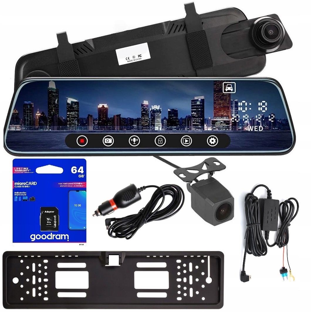 

Wideorejestrator 10 cali dotykowy 2 kamery 64GB