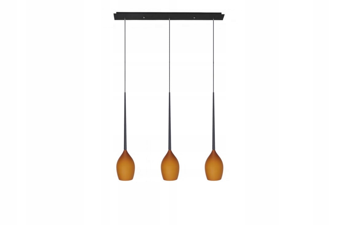 Lampa wisząca listwa z 3 bursztynowymi, szklanymi kloszami 3*E14 Azzardo