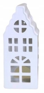 DOMEK DOM CERAMICZNY LED ŚWIECZNIK LAMPION FIGURKA CERAMICZNA NA PREZENT L
