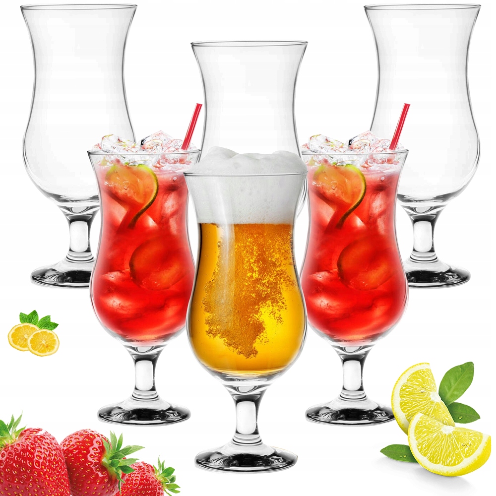 

6X Szklanki Na Nóżce Kufle Do Drinków Piwa Zestaw
