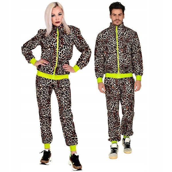 Kostým Teplákovka S Leopardím Vzorem Neon Disco 80 S Léta
