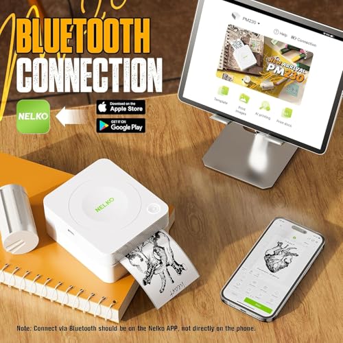 NELKO Mini Drukarka PM230 Termiczna Bluetooth Do Etykiet i Zdjęć — miniatura 2