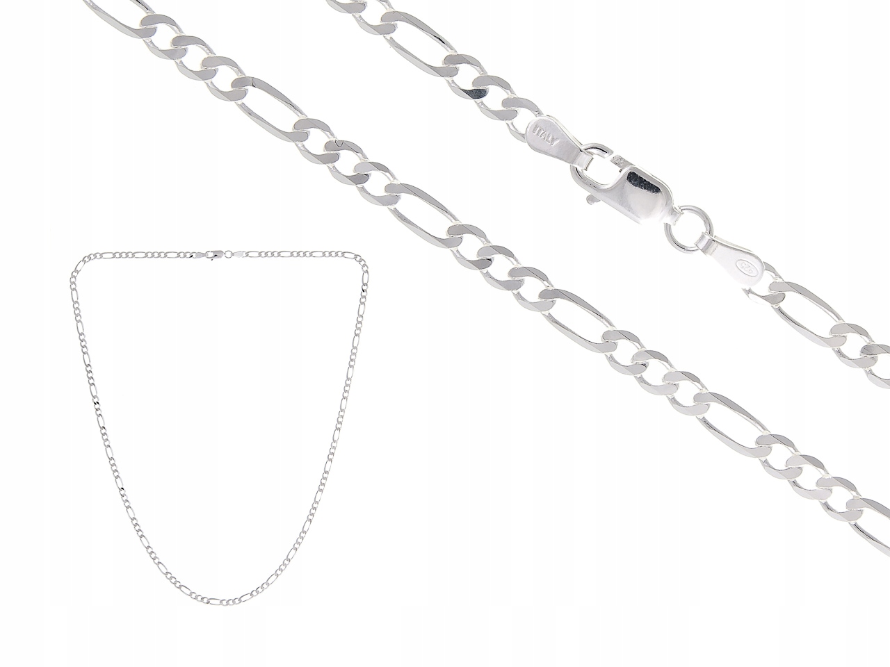 Stříbrný Řetízek Figaro 70 CM 8,8 Gramů 3,2 MM Italy