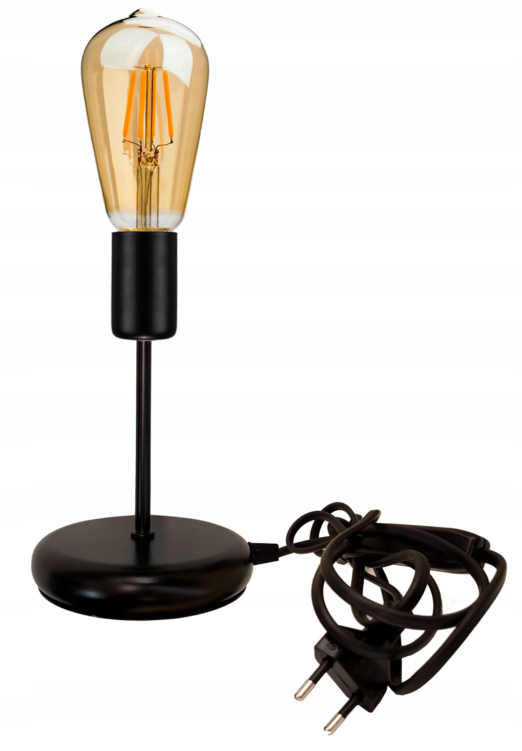

Lampka nocna Lampa stołowa loft czarna na led E27