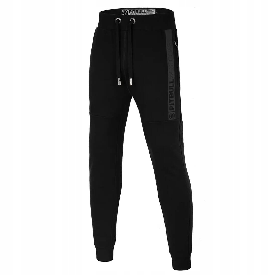Spodnie dresowe bawełniane męskie Pit Bull New Hilltop Czarne r. M Rozmiar M
